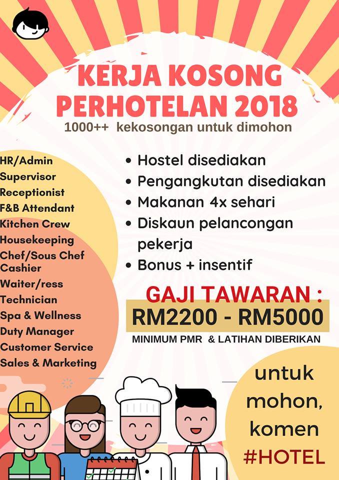 Maukerja En Twitter Pengambilan Segera Pekerja Hotel Seluruh Malaysia Nov Dis 2018 Gaji Rm2200 Rm5000 Kelayakan Minima Umur 18 Ke Atas Warganegara Malaysia Penduduk Tetap Sijil Pmr Spm Diploma Degree