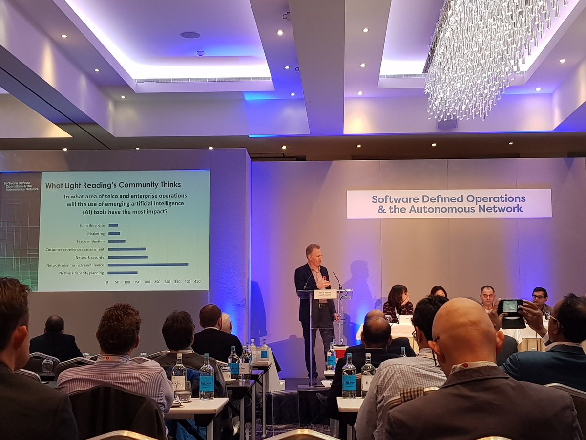 kaulout's tweet photo. Network monitoring and maintenance the #1 use case for AI within telecom as per #LightReading survey with CEM, fraud mitigation and marketing following it.
Chimes with @tractica view #SDOautomation https://t.co/epJ8iykVE4