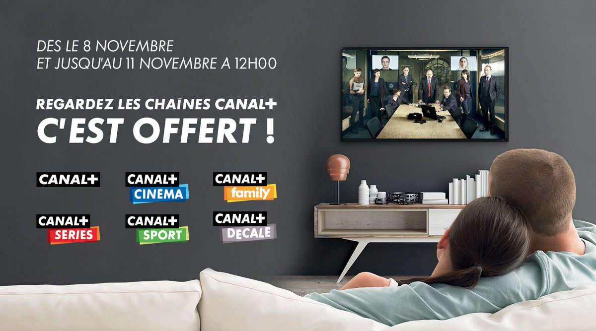 free's tweet image. Regardez les chaînes CANAL+: c’est offert !
Dès aujourd'hui et jusqu’au 11 novembre à 12h. Comment en profiter ?
C’est simple ! Rendez-vous directement sur les chaînes CANAL+ (canaux 4, 40, 41, 42, 43)