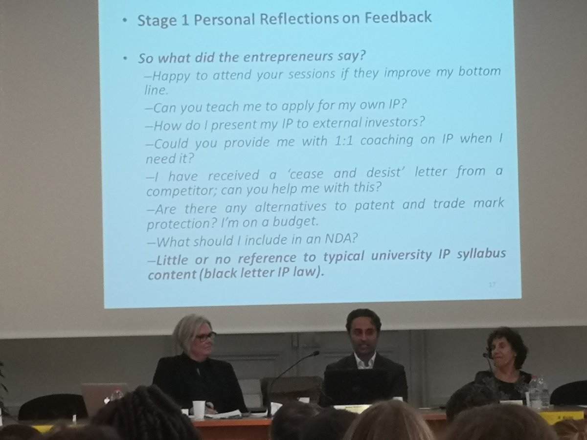 AdrianStorrier's tweet image. Great presentation by @JoeSekhon1 at the @EIPTNetwork conference - what do entrepreneurs want in terms of IP advice? Love the suggestions for 1:1 coaching, speed mentoring, 20 minute faq sessions and triaging to other sources and experts.