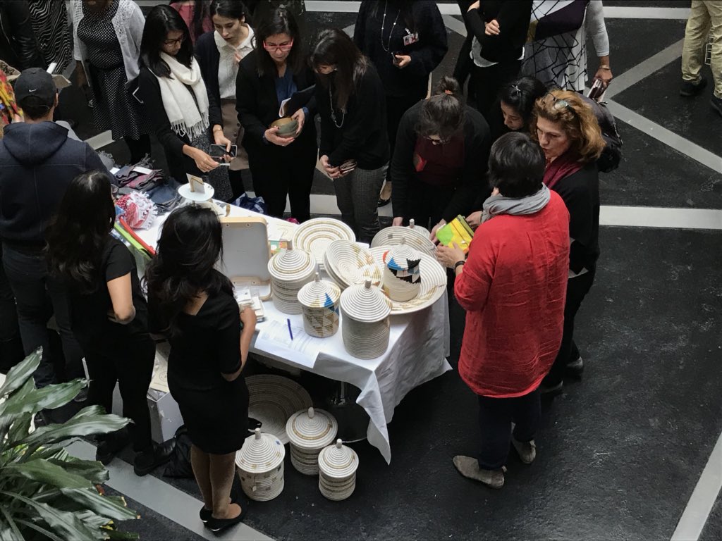 UNHCR colleagues left their desk temporarily and gathered around beautiful products made by refugee artisans around the globe. #Womencraft’s Baskets from #Mtendeli refugee camp are among the most popular. @UNHCRTanzania @made51_global