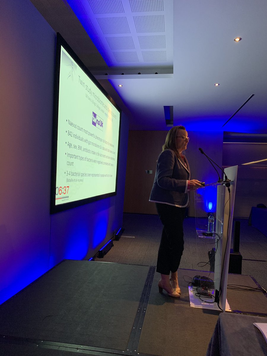 We are what we eat!  Not only does microbiome affect response/toxicity to immunotherapy but may affect melanoma susceptibility! Mixed diet with plenty of fresh fruit &amp; veggies: so many health benefits. Great talk from my session cochair Veronique Bataille at #eadocongress2018