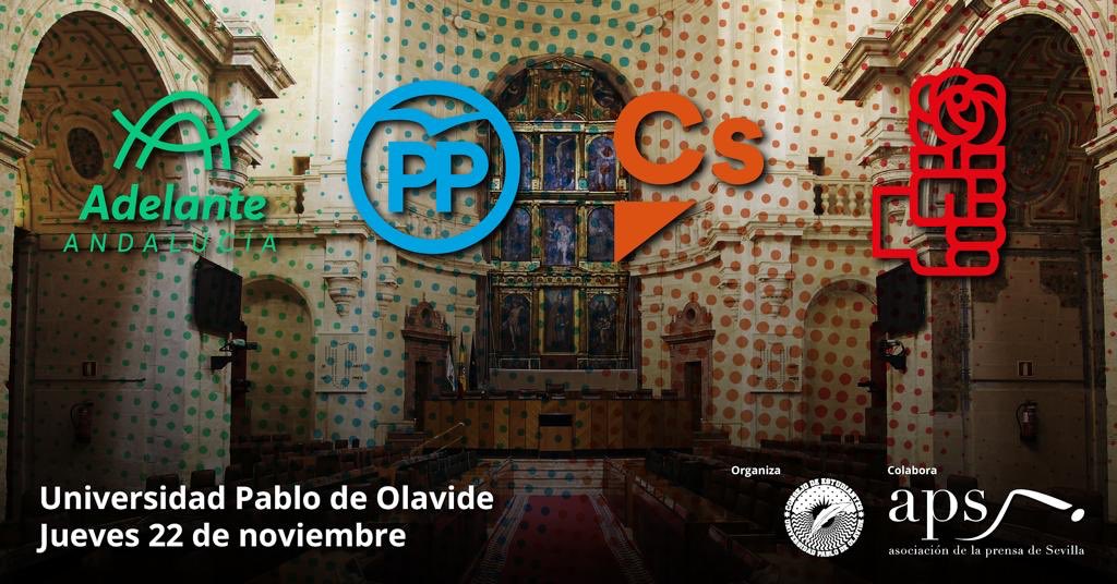 ¡El próximo jueves 22 <a href="/psoeandalucia/">PSOE Andalucía</a>, <a href="/ppandaluz/">PP de Andalucía</a>, <a href="/AdelanteAND/">Adelante Andalucía</a> y <a href="/Cs_Andalucia/">Ciudadanos Andalucía</a> se darán cita en la <a href="/pablodeolavide/">Pablo de Olavide</a> en #LaUniADebate, el único gran debate en Andalucía sobre educación y juventud!