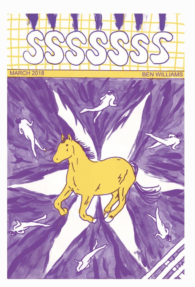 CCZF2017's tweet photo. Next up the strange and alternative world of @williams_b_a bearing his recent equine based riso SSSSSSS. ‘A horse in the field - shoots liquid from its back when stroked’. #blythehilltavern #lewisham #catford #riso #cczf #zines #horsebits #whatsnottolikeaboutahorsethatdoesthat https://t.co/CesNHGXJb5