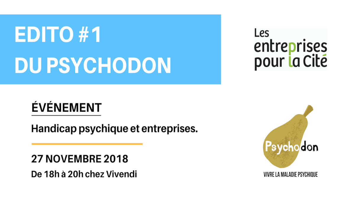 Le_Psychodon's tweet photo. Prochain Édito du Psychodon le 27 novembre à 18h chez @vivendi. Avec S.Roussel et @xavier_ducrest, nous aborderons le sujet « Entreprise et handicap psychique : Quelles bonnes pratiques ? "
Inscrivez-vous dès maintenant sur : https://t.co/mqkFi6YCeo
@dmeillerand @Fondationfrance https://t.co/o4ITqNMDOw