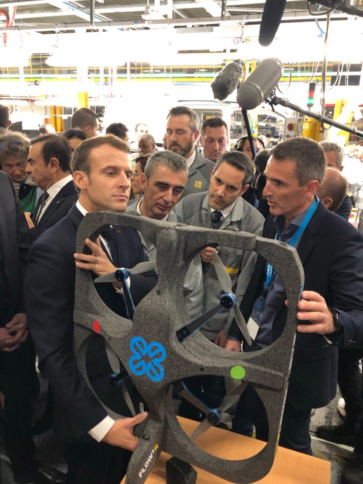 Lors de sa visite chez <a href="/renault_fr/">Renault France</a> à #Maubeuge, <a href="/EmmanuelMacron/">Emmanuel Macron</a> a pu découvrir notre solution d'inventaire par #drone #eyesee