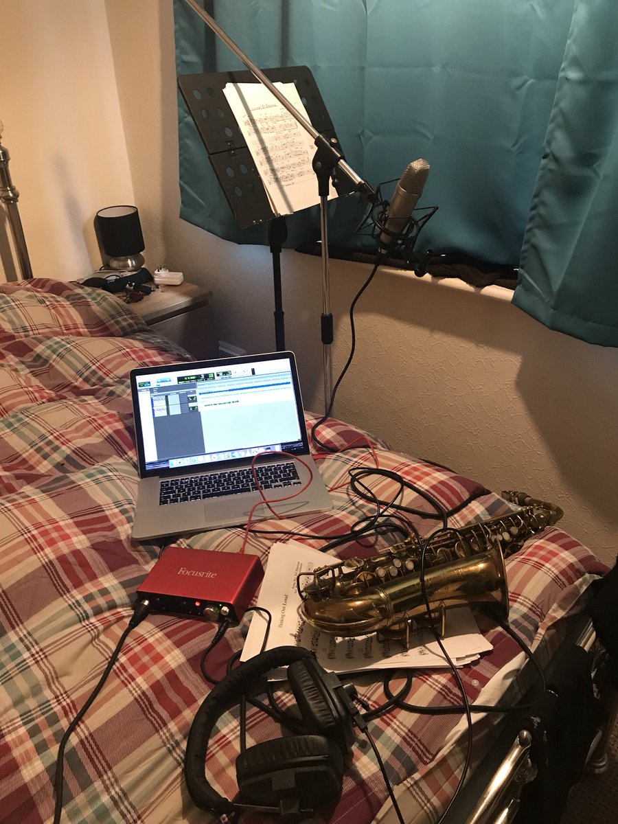 EmilySaxUK's tweet image. Quick morning recording in the ‘studio’! Still getting used to the new toys but having so much fun - and a nice excuse to use my vintage Conn 6M! #protools #rode #ottolink 🎷