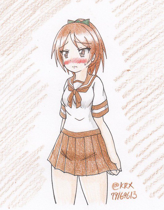 #艦これ版深夜の真剣お絵描き60分一本勝負
#艦これ版真剣お絵描き60分一本勝負_20181108
#敷波
「そんなに褒めてもなんも出ないよ」 