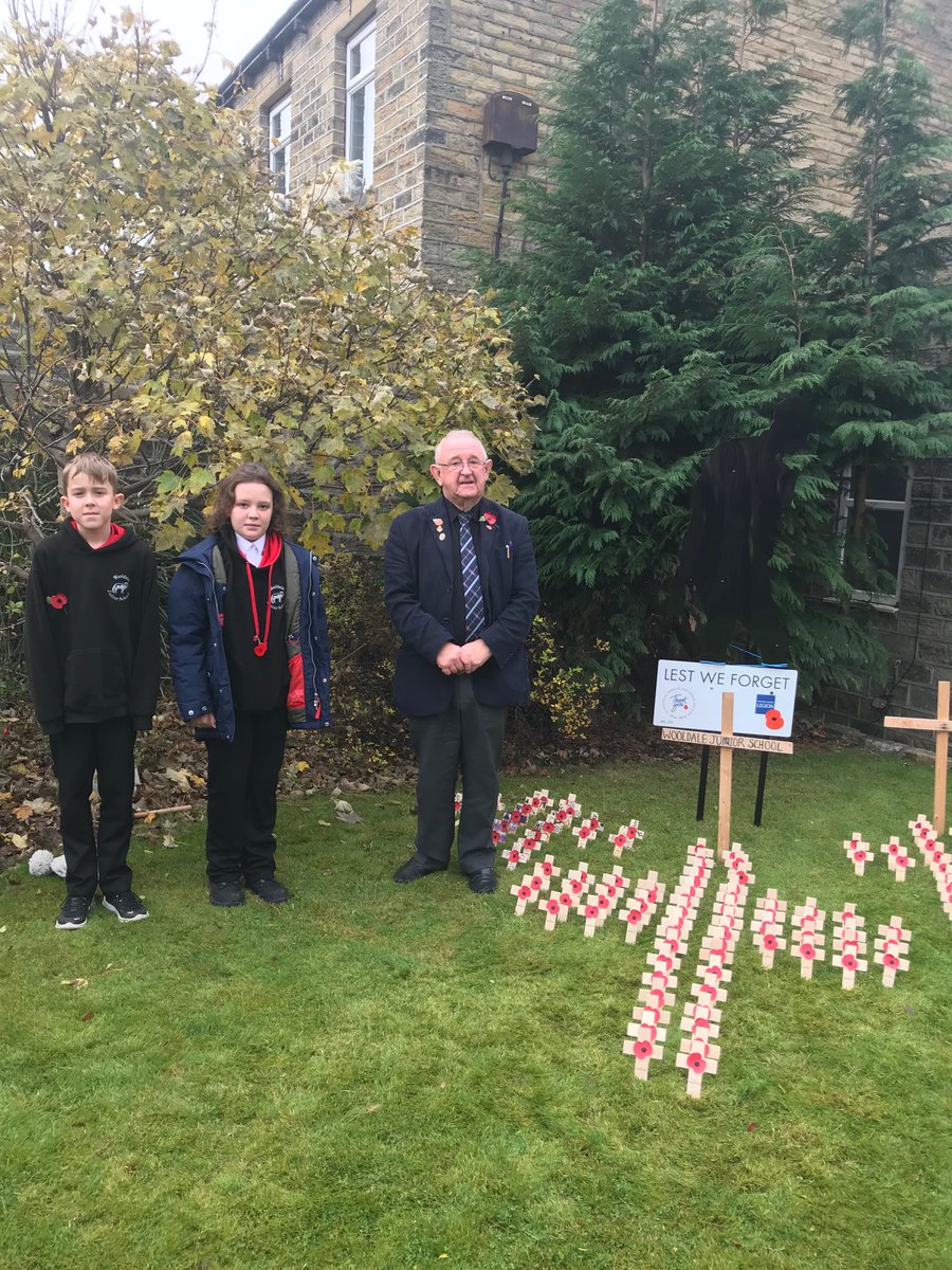Year6New's tweet photo. Visit to New Mill Memorial room to present Wooldale’s crosses. Thank you to Mr Tinker. https://t.co/te9fje0vlZ