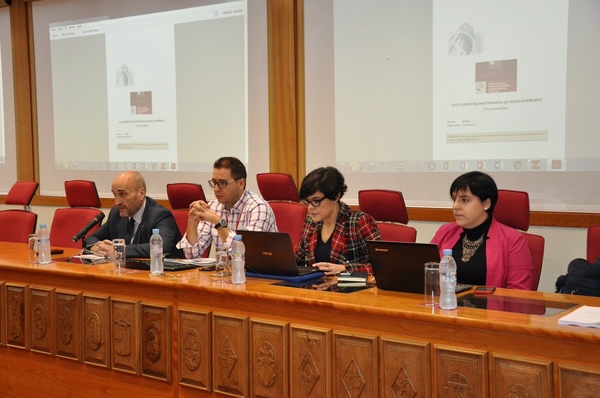 ColegiogAMadrid's tweet photo. El @ColegiogAMadrid ha organizado una nueva jornada formativa sobre nuestro proyecto #Mobilegest. El presidente del ICOGAM @FdoJSantiago ha inaugurado el acto impartido por representantes de @FIRMAPRO y el Secretario Técnico del colegio @rubengalanb https://t.co/6n7YSxMI5v
