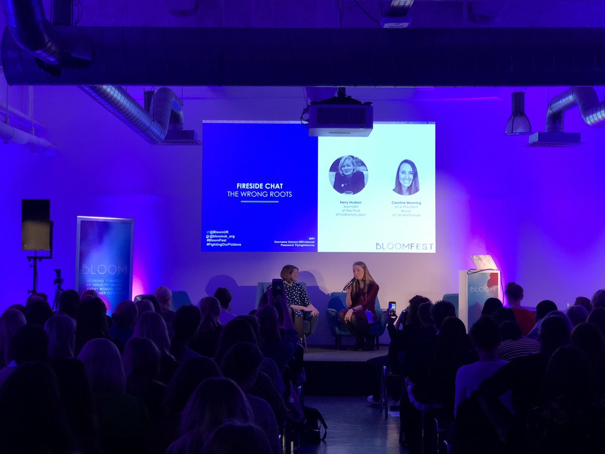 sallycop's tweet image. Super inspirational talk from @CarolineSiveyer and @ThatKerryHudson  on being proud of your roots and where you came from #BloomFest #fightingourfictions