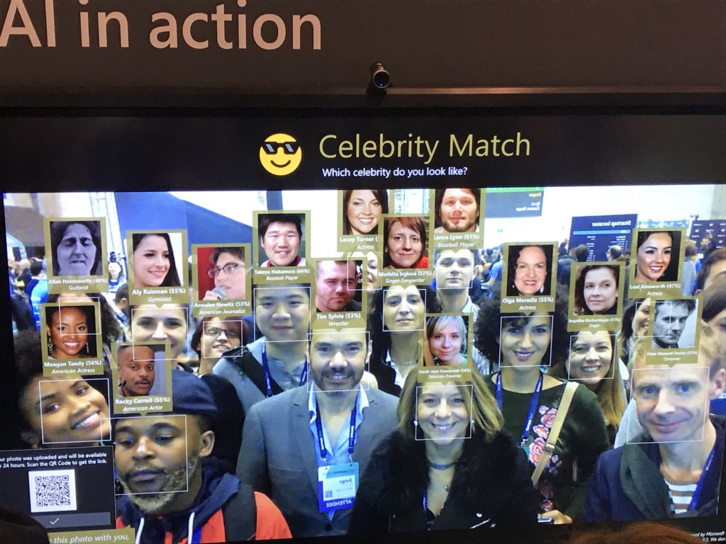 Margoke's tweet photo. Artificial Intelligence can be very useful or just fun 😝 Can you find the one that supposed to look like me? 🧐 #ai #facerecognition #websummit #WebSummit2018 https://t.co/IoLSW1jyCp