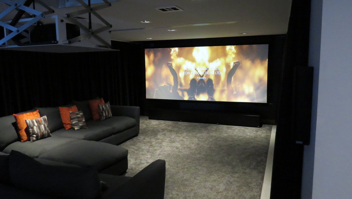 One of our favourite projects we installed based in Leeds. Drop down screen and drop down projector allowing for a day to night feel for this client. We can install your home cinema before Christmas - contact us today. 01302 719027.