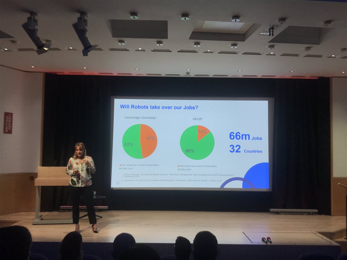 MKAMichelle's tweet photo. Will robots take out jobs? With research from @Verint @MarijeGould takes us through their findings @CCMATALK #ukccc18 https://t.co/O8K7jr8iV8