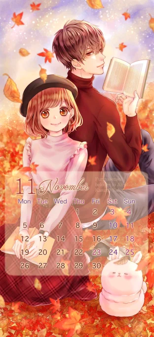 りぼんスケジュール帳の11月はふるあんです?スマホ用にカレンダーにしてみたのでよかったら使ってね。だいぶ経っちゃいましたが楽しい月になりますように⸜(*ˊᵕˋ*)⸝✨ 