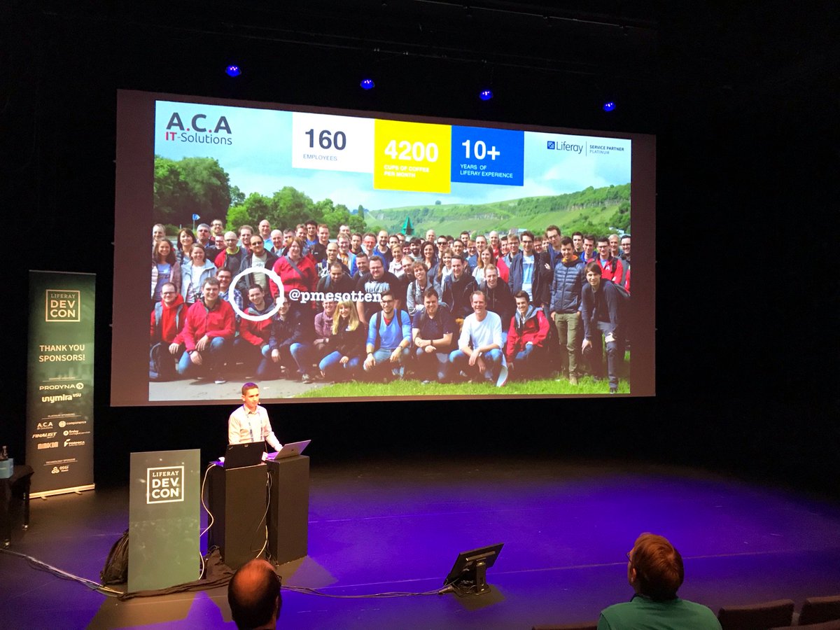 Our very own <a href="/pmesotten/">Peter Mesotten</a> is presenting on #LRDEVCON about testing your liferay application based on your different persona's. #schizo.io #facilitatingUATtesting #addedvalue #liferaymarketplace