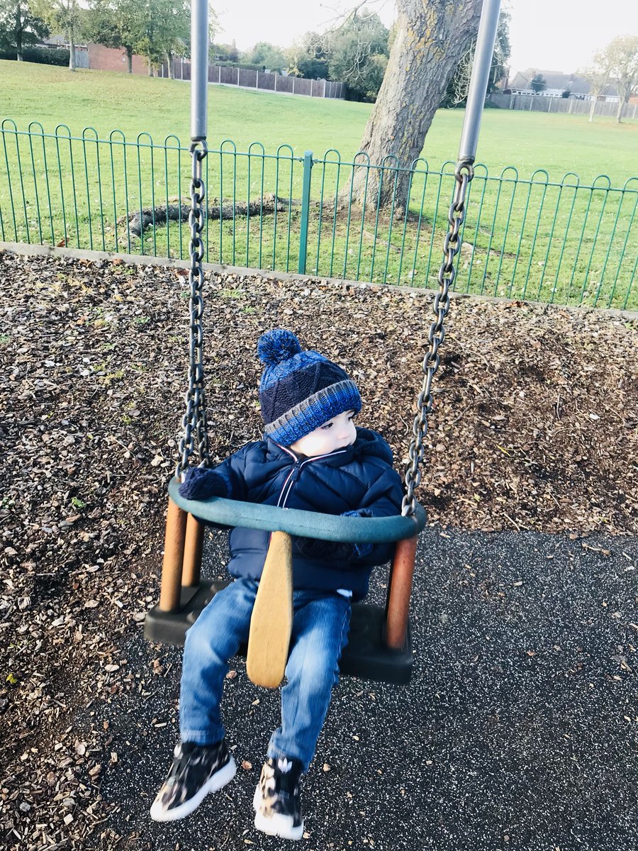 Don307's tweet photo. Watching his big sister on the swing and wondering why pops wasn’t pushing him on the swing!!!! @NathanTimms7 https://t.co/aQsn2SIZlY