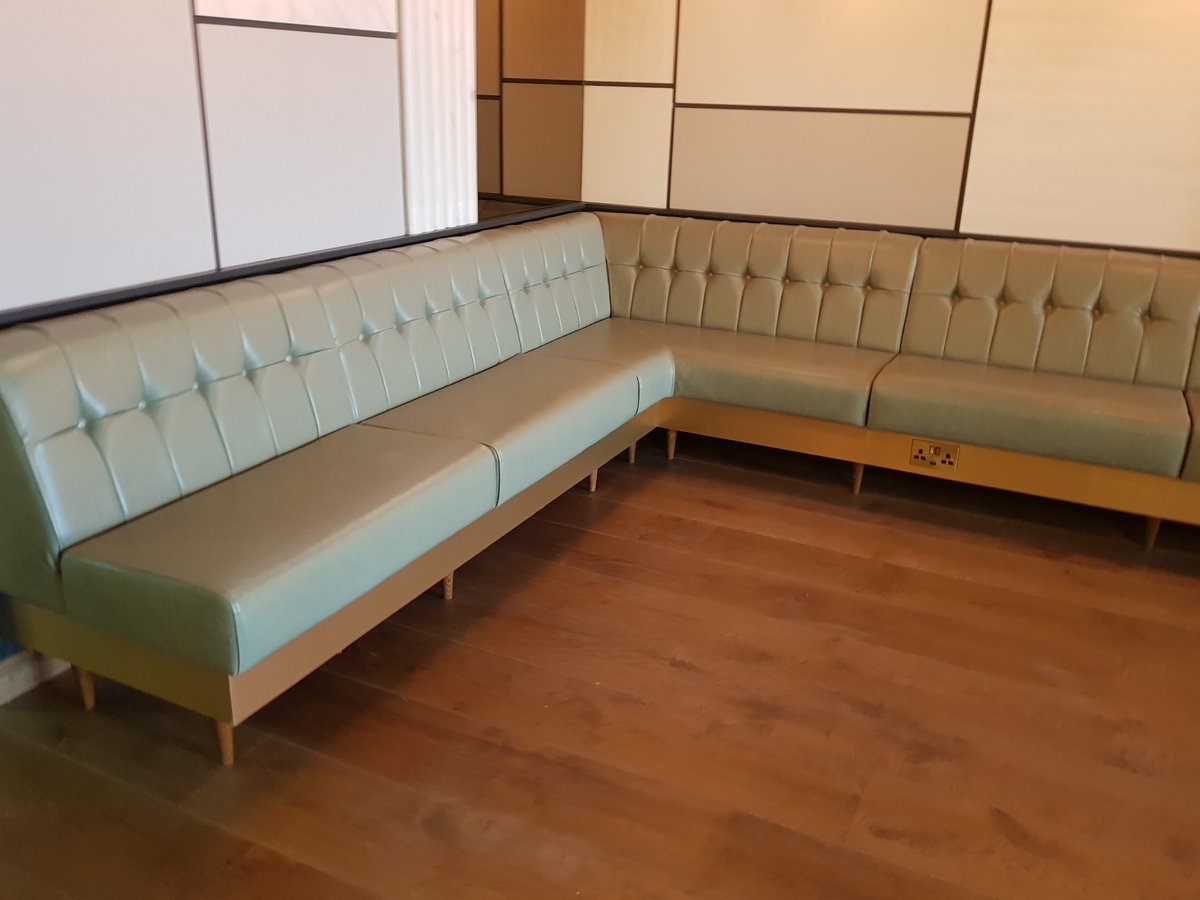 AbmCardiff's tweet photo. Bespoke fixed bench seating by our talented upholstery division https://t.co/VoaW0QiPvv