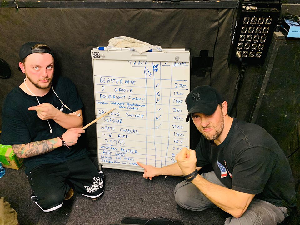 Krysthlaband's tweet photo. We're leaving it to Liam and Noel to decide on the final new song titles 😂 😲🤘

#Krysthla #AlbumNumberThree 👊

#ExtremeMetal #HeavyMetal #NewMusic #ComingSoon #2019 https://t.co/iItfZp1IN0