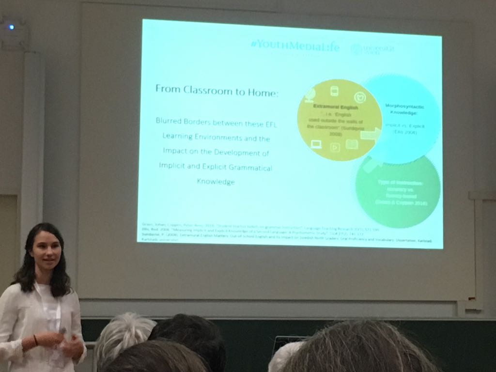 SignorinaNera's tweet photo. Congratulations to @AlexandraSchurz for winning a seed grant of the @youthmedialife research platform for he PhD project on #EE and #grammar knowledge! #ISLL https://t.co/wEBKiv28Ve