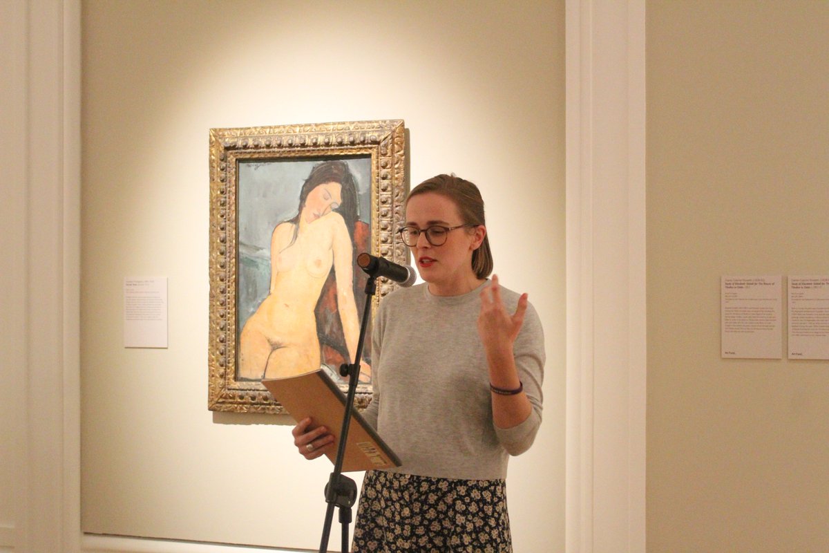 CourtauldRes's tweet photo. 🎉✨We were privileged to have so many incredible poets perform their work at #resfestbelfast @UlsterMuseum a few weeks ago! Among them was the brilliant #CaitlinNewby who performed a new work inspired by Modigliani's Female Nude, 1916...
📽️ https://t.co/QEx4J0aliJ https://t.co/9EclXJQLoO