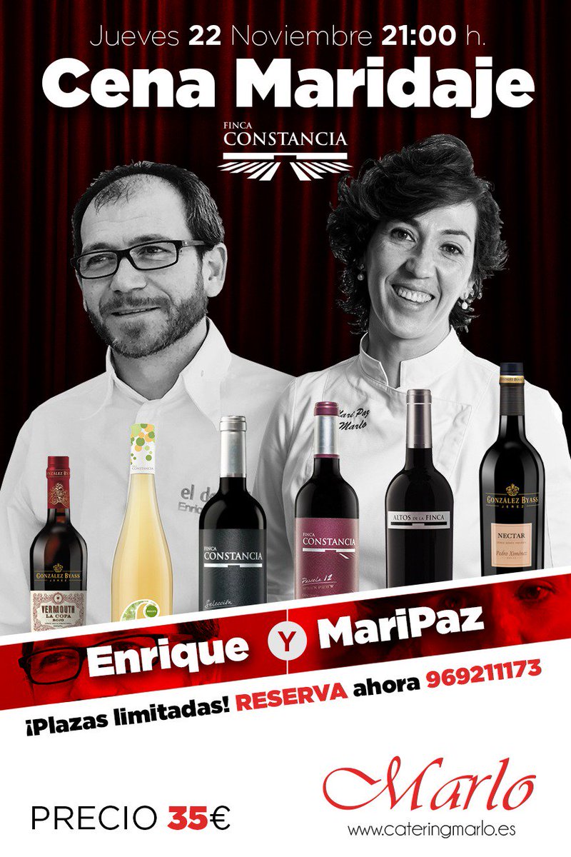MarloTaperia's tweet photo. 📢¡ATENCIÓN!📢 Algo se cuece en Marlo 🤭
El jueves 22 de noviembre tendrá lugar en nuestro restaurante un cuatro manos con Enrique Pérez, un chef con estrella Michelín 🌟🍽 
4 manos y 5 sentidos con los que vivir a fondo esta cena maridada con los vinos de @FincaConstancia 🍽 🍷 https://t.co/irgItJhSIq