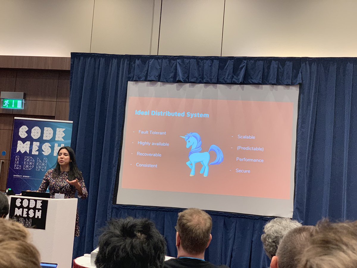 theburningmonk's tweet image. A perfect distributed system has these characteristics ... none of these is offered by go 😂 #codemesh