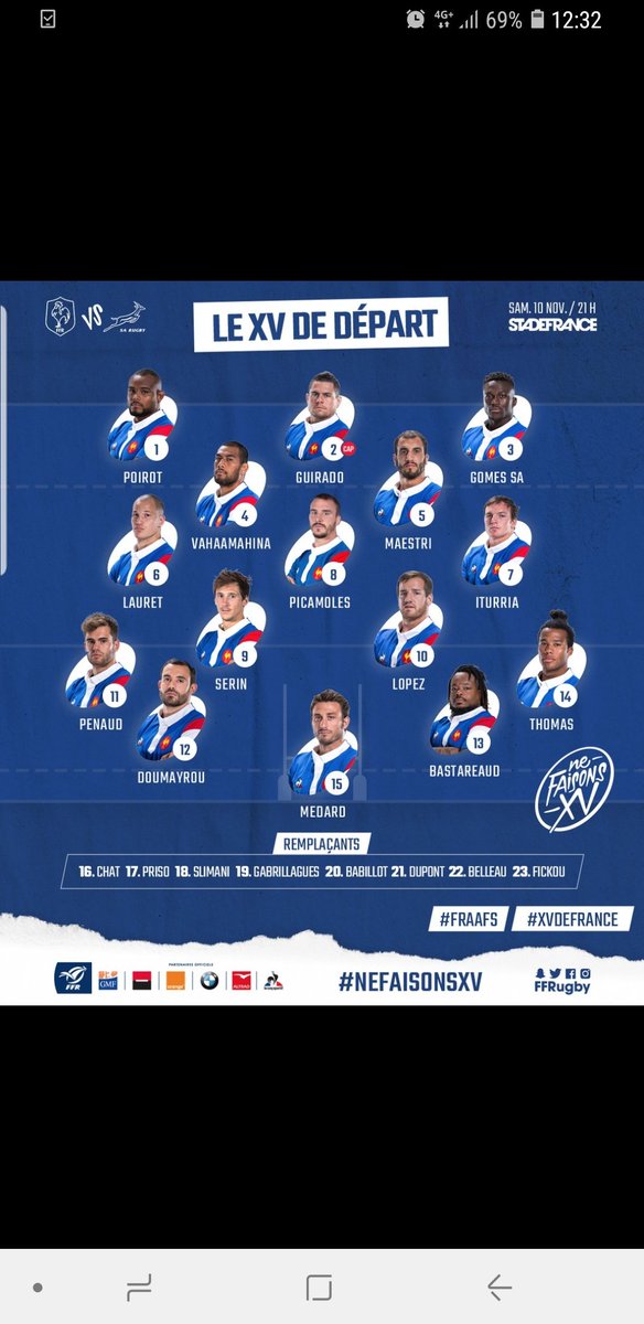 icimontferrand's tweet photo. #XVdefrance @sezcorlay @thedentalist1
1. Fickou qui se fait doubler par Penaud. J'adore. 
2. Pour Noël, j'ai commandé un nouveau 2 et un nouveau 13. https://t.co/bhX2fRuALh