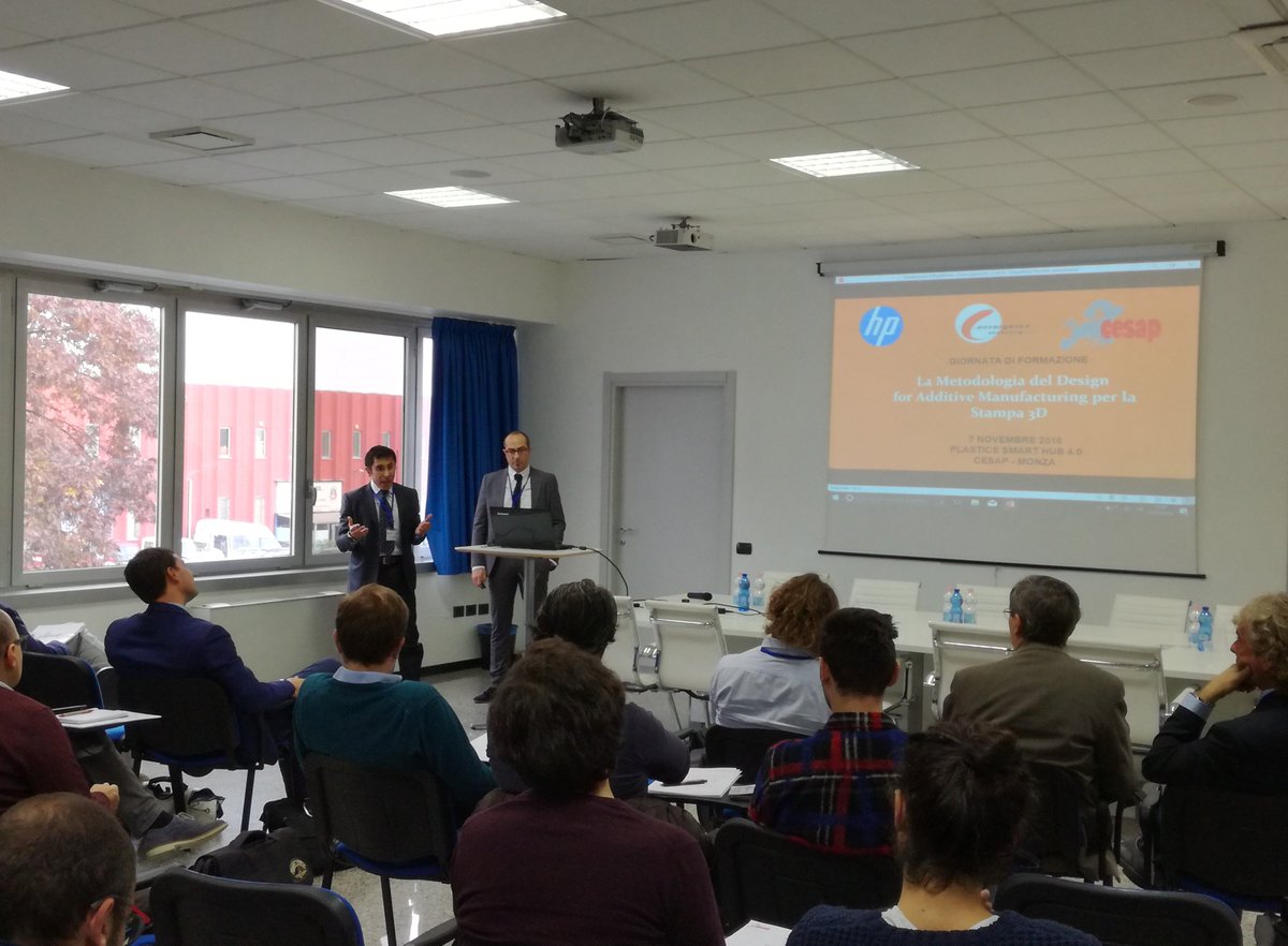 Il Plastics Smart Hub 4.0 di Cesap ha ospitato ieri il seminario sul Design for Additive Manufacturing (#DFAM), organizzato con il coinvolgimento di <a href="/HP_Italia/">HP Italia</a> e <a href="/Convergencesrl/">Convergence Consulting srl</a>, ottenendo un ottimo il riscontro dai partecipanti.
#plastica #stampa3D #progettazione #innovazione