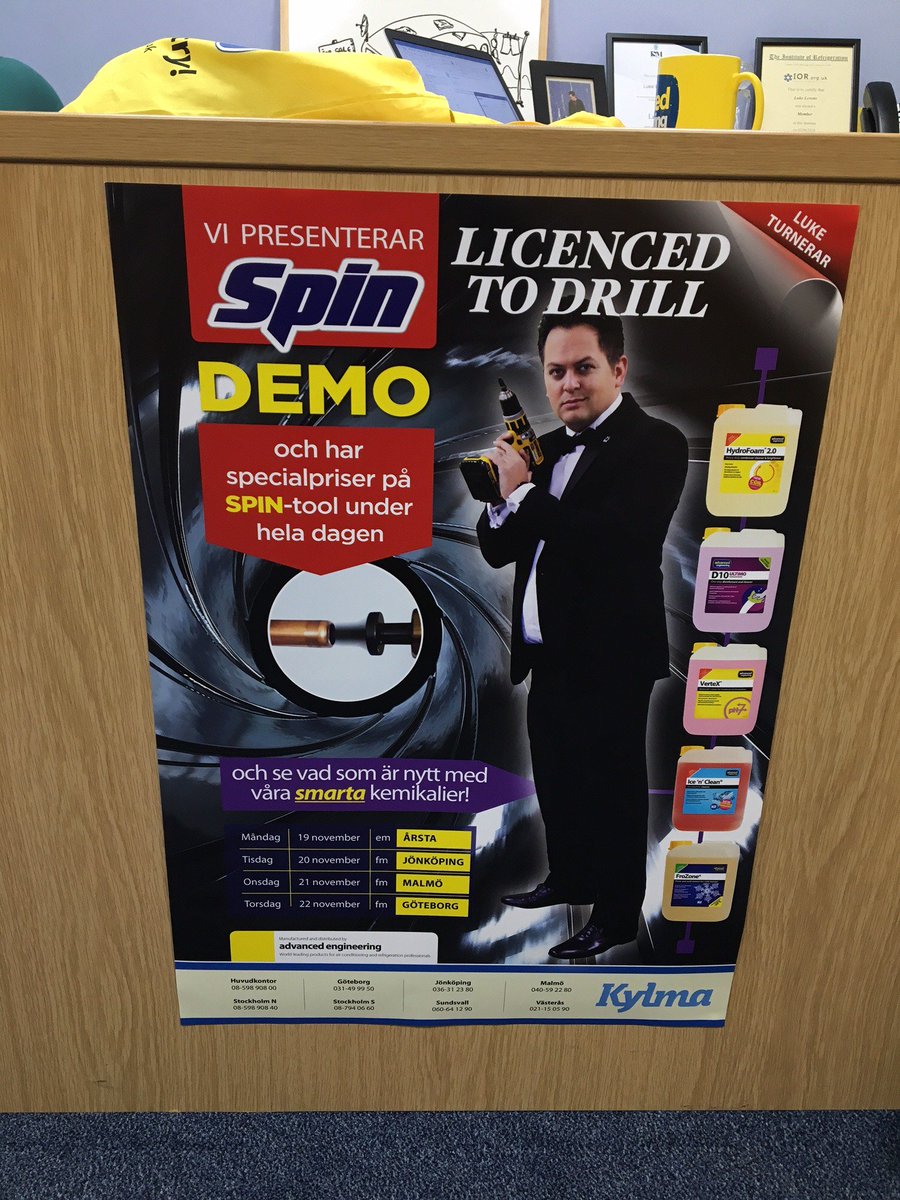 AdvancedUK's tweet photo. Who says Sales can't be fun?! With a poster title like this one, it's lucky it's only going to Sweden! ;) #donttakelifetooseriously #salesisfun #00pH7 #jamesbond #allaboutthatespionagelife https://t.co/gmtU8mZWNV