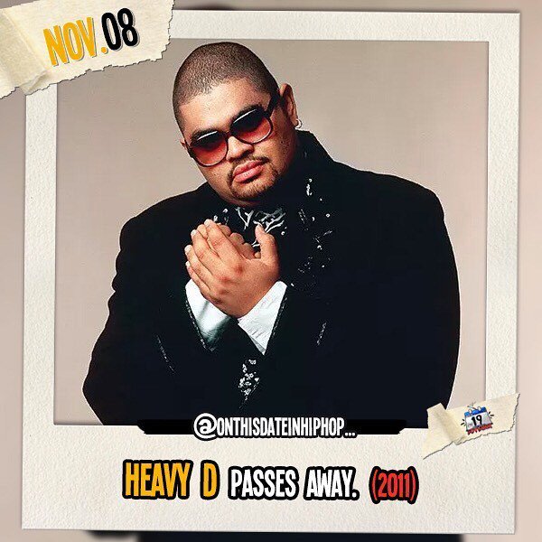 bleepthabastard's tweet photo. #OnThisDateInHipHop, we lost Dwight #HeavyD Myers due to a pulmonary embolism. The #OverweightLover most likely developed a blood clot during an airplane ride that traveled up and blocked an artery in his lung. #RIPHeavyD https://t.co/zpttRIgdUc https://t.co/PPrz28tj5I