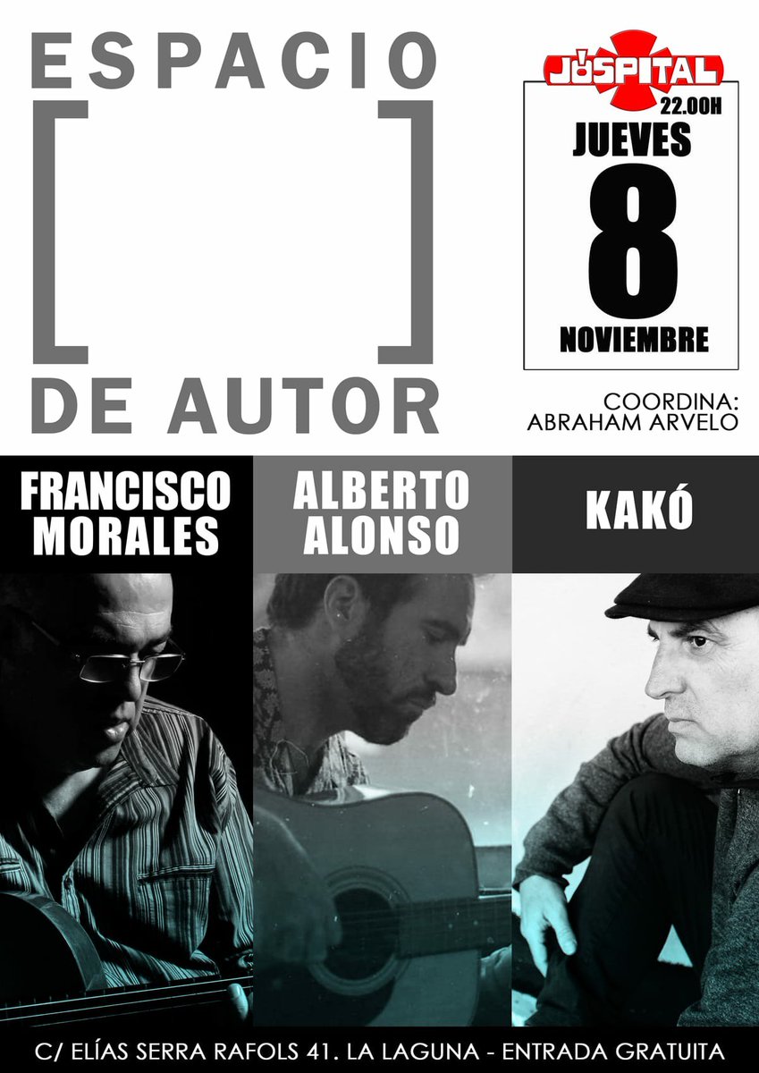 UN PLANETA en concierto hoy Jueves. Junto a Francisco Morales y Kakó. 22:00, Jóspital - La Laguna (<a href="/Bertodosol/">Un Planeta</a>, #UnPlanetaMusic, <a href="/Jospital_Laguna/">Jóspital</a>):