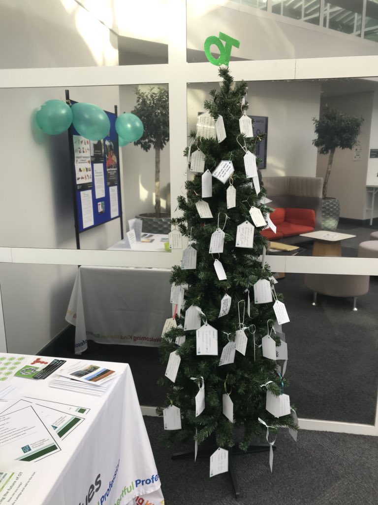 Just arrived at @HPFT_NHS colonnades - very impressed with the sheer number of pledges on our #pledgetree for #OTWeek2018!! Securing the future of OT one pledge at a time 💚