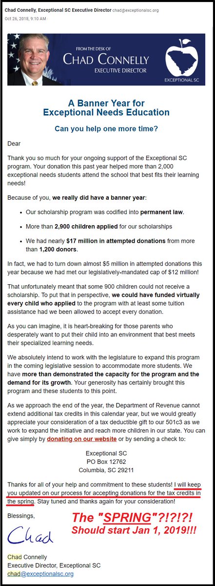 PKForg's tweet photo. NO Fundraising Until SPRING? The whole point of having permanent law was so that FUNDRAISING COULD START JANUARY 1st ,NOT JULY 1st. That way the program would have all the cash 6 months earlier and not a last minute rush right before school starts #SchoolChoice #control https://t.co/vvoeFOqoDG