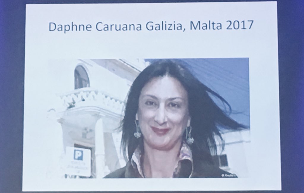 crystornia's tweet photo. #DaphneCaruanaGalizia, a Maltese journalist, was the first female journalist writing articles and reporting things in her real name rather than anonymous. Daphne was assassinated in 2017. She will always be in our hearts and memories. 🙏🏼

#IJW18 #JNL120
#journalist #impurity https://t.co/nZ0uTtWFc8