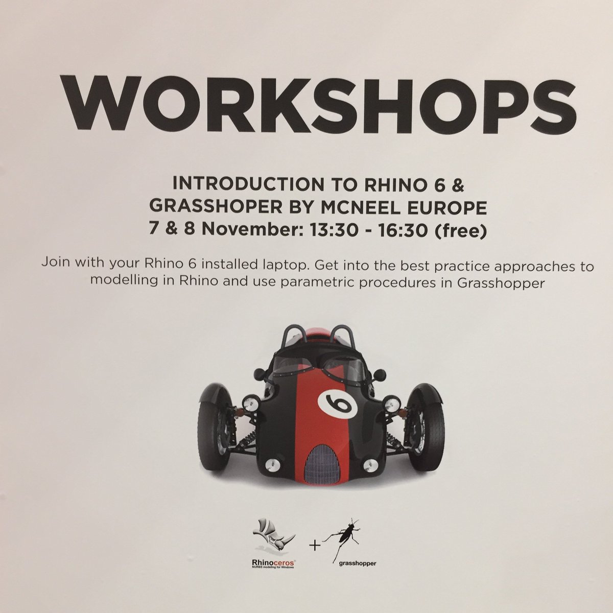 prototypingmne's tweet photo. Om 13u30 is er de workshop introductie Rhino 6 &amp; Grasshopper: leer samen met de studenten Industrieel Ontwerp van de UGent de software te gebruiken, te begrijpen hoe het werkt en pas de tools van Rhino's en Grasshopper toe op uw werk. https://t.co/GFuUEqp7c4 #Prototyping18 https://t.co/MjUZYhsbXa