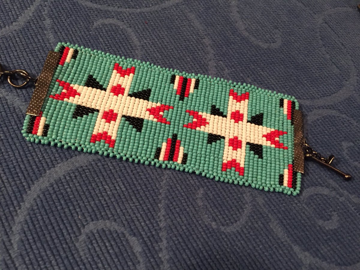 Anthrobeader's tweet photo. #Lapwai #butterfly cuff #beading #loomwork #beadwork https://t.co/EfQJFHaDsE