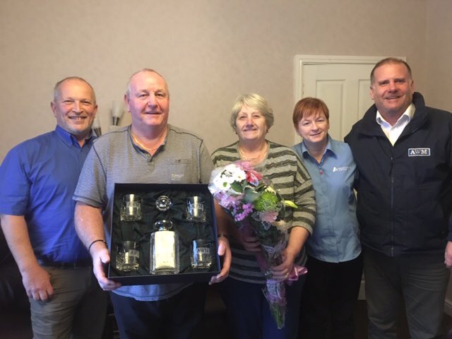 armstrongwaste's tweet photo. Time to hang up the keys..... 
Wishing Bert Ross a very happy Retirement after 29 years service - enjoy your much deserved retirement and a huge thank you for your dedication over the years #retirement #HappyDays  #skipdrivernomore https://t.co/0mtkUaBAhz