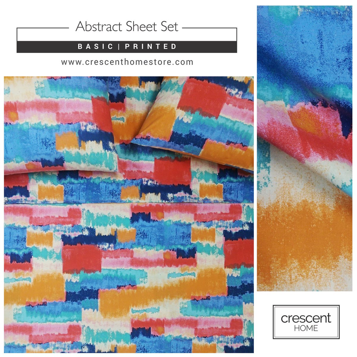 creshomestore's tweet image. ABSTRACT | Basic Bedding
Enjoy a restful night's sleep with this high-quality abstract printed sheet set.
Discover more: crescenthomestore.com
Call/Whatsapp at: +92-311-1247247
#Crescent #CrescentHome #Printedbedding #sheetset