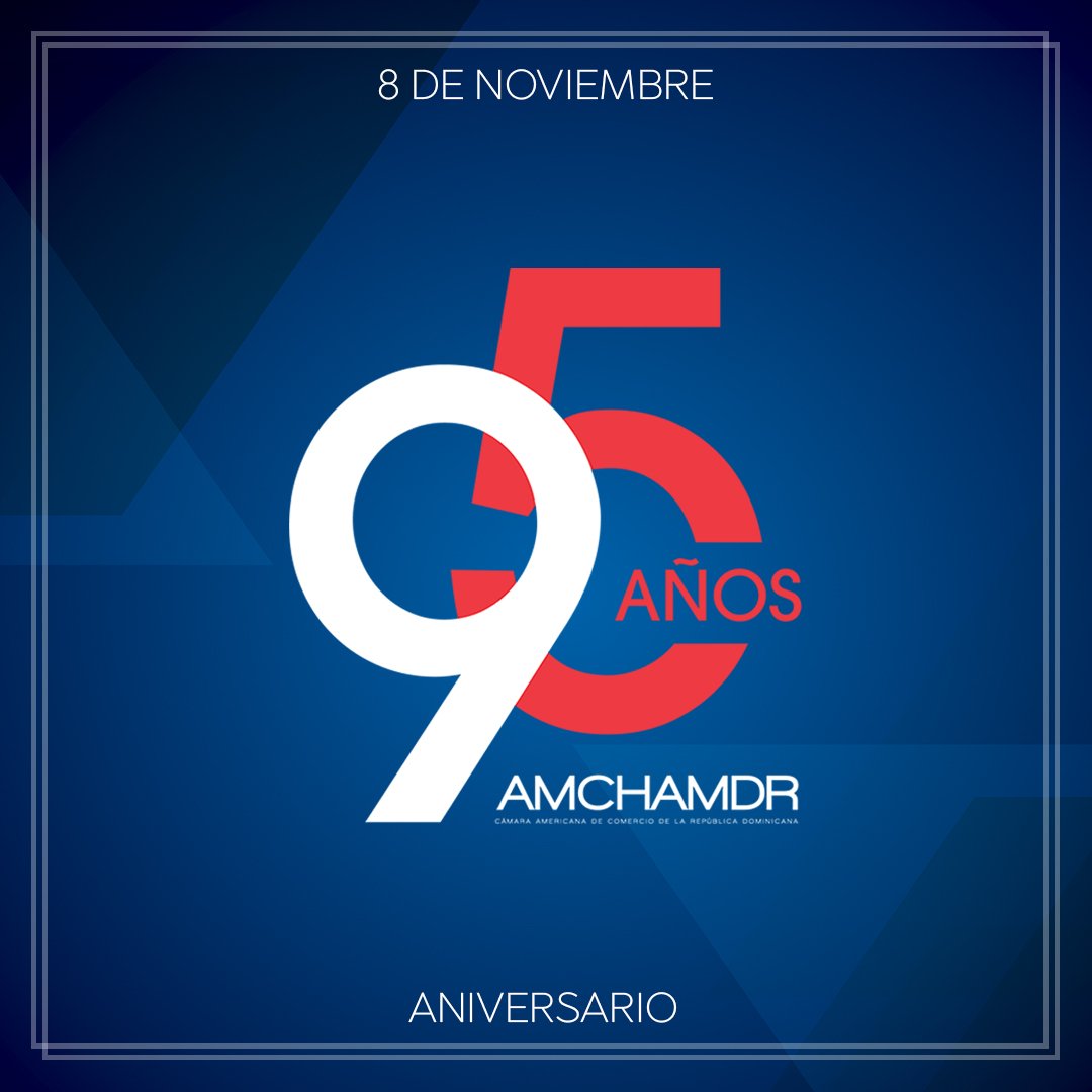 AMCHAMDR's tweet photo. La Cámara Americana de Comercio de la República Dominicana (#AMCHAMDR🇩🇴) se complace en anunciarles la celebración de su 95 aniversario de labores ininterrumpidas en el país, desde el 8 de noviembre de 1923, cuando nos incorporamos legalmente. 🖋
•
#95Años #Aniversario 🇩🇴 https://t.co/SaDsxB0WTf
