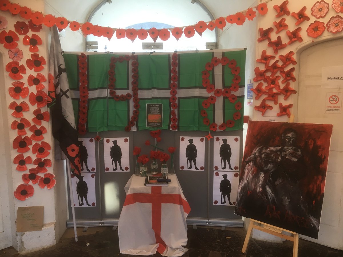 MidDevonDC's tweet photo. A display of #poppies created by local school children &amp; the community is taking pride of place @TivertonMarket this month to mark #RemembranceDay 

https://t.co/lCMP6BAZQ5 https://t.co/Abh2sJ6wAg