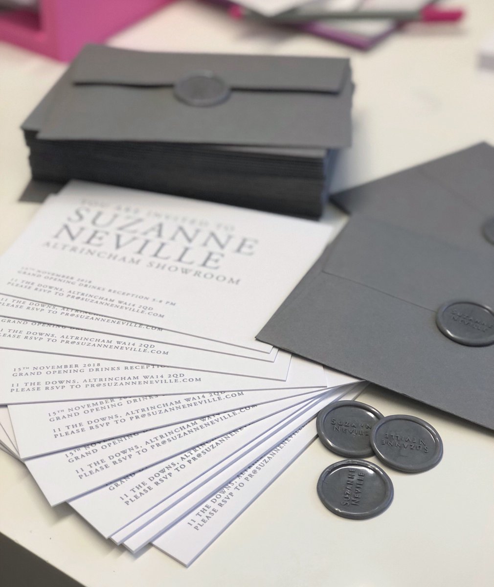 Suzanne Neville (@suzanneneville) on Twitter photo Thank you so much <a href="/JellyPress/">Jellypress</a> for our beautiful Suzanne Neville Altrincham Showroom launch invitations. 🍸💌
<a href="/CenturyStudios1/">Century Studios</a> for the Printing and <a href="/TheLittleBlueB1/">TheLittleBlueBrush</a> for the Wax Seals.
If you would like more information about the launch please email Altrincham@suzanneneville.com. Thank you so much <a href="/JellyPress/">Jellypress</a> for our beautiful Suzanne Neville Altrincham Showroom launch invitations. 🍸💌
<a href="/CenturyStudios1/">Century Studios</a> for the Printing and <a href="/TheLittleBlueB1/">TheLittleBlueBrush</a> for the Wax Seals.
If you would like more information about the launch please email Altrincham@suzanneneville.com.