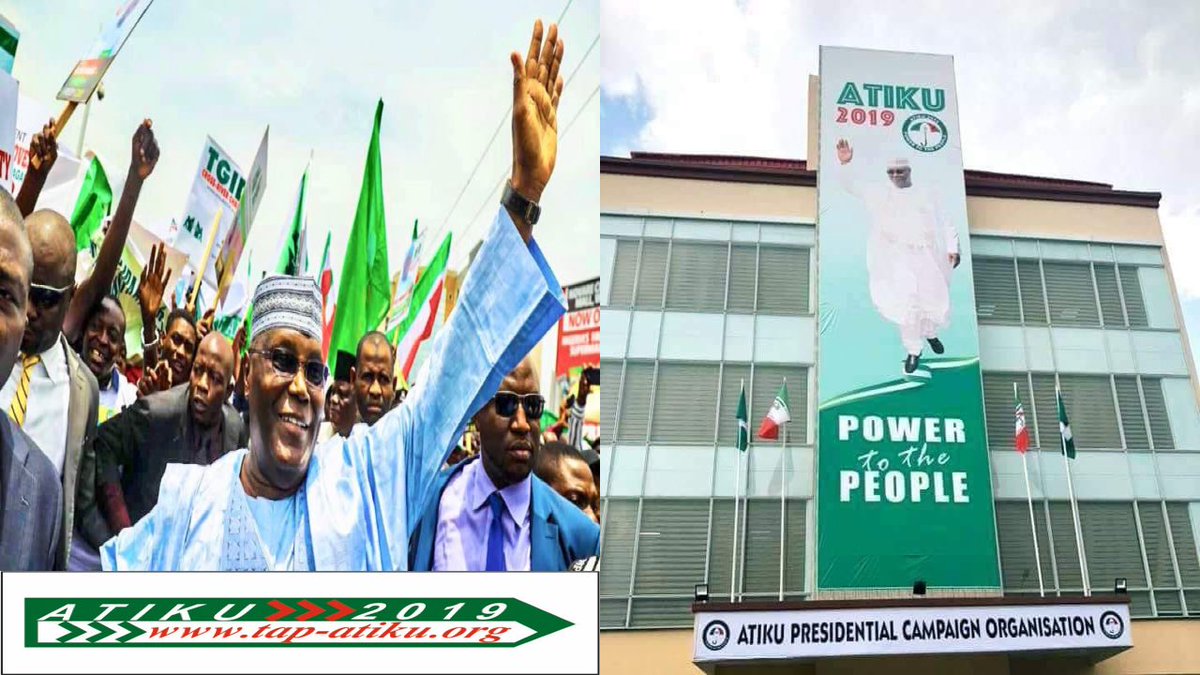 TapAtiku's tweet photo. NOV 18, LOADING...(Kickoff for PRESIDENTIAL Campaigns)
ARE WE READY?
All hands on deck
Letβs go there...Sai Atiku Abubakar 2019!
#PDPPowerToThePeople
#AtikuForPresident2019
#AtikObi
#TapAtiku
#NigeriaDecides2019
#LetsGetNigeriaWorkingAgain
Join us -> https://t.co/dAzVGkM66X https://t.co/VMUfJN8AEe