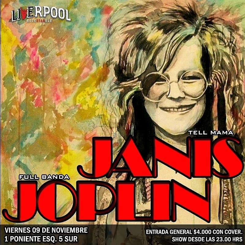 TellMama2's tweet photo. Mañana es el gran dia . 
Tell Mama en liverpool bar TALCA 
23:30 HRS 
2 HORAS 20 DE JANIS JOPLIN.
7 musicos en escena seccion de vientos incluida. https://t.co/u61IJH5n13