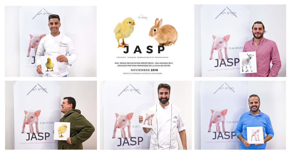 En unas horas tendremos por aquí a los #JASPchicos realizando todos nuestros sueños gastronómicos.

¡Os recordamos que las #JASPchicas estarán con por aquí dando guerra el jueves de la semana que viene!

#JASP #LaCavaDeRoyan