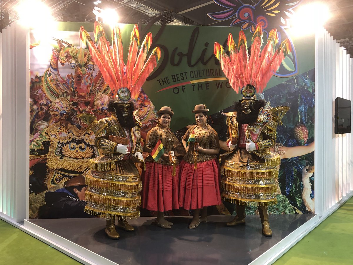 boliviaenuk's tweet photo. Bolivia, officially the best cultural destination in the world, demonstrating why it won the title at the @WTM_London #morenada #culturaltourism #BoliviaTeEspera https://t.co/2SyOiAPcPX