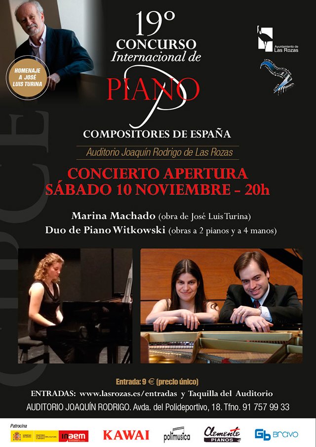 CulturaLasRozas's tweet photo. El Auditorio de #LasRozas acoge el 19º Concurso Internacional de Piano "Compositores de España" #CIPCE en el que participarán un total de 24 jóvenes pianistas de todo el mundo. Concierto de apertura: sábado 10 de noviembre a las 20 h #ViveLaCultura https://t.co/OoxEOpThj4