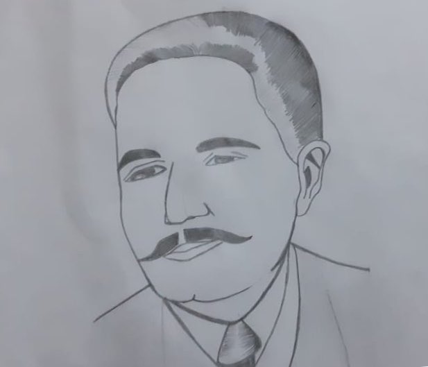 How to draw Allama Iqbal step by step for beginners  YouTube