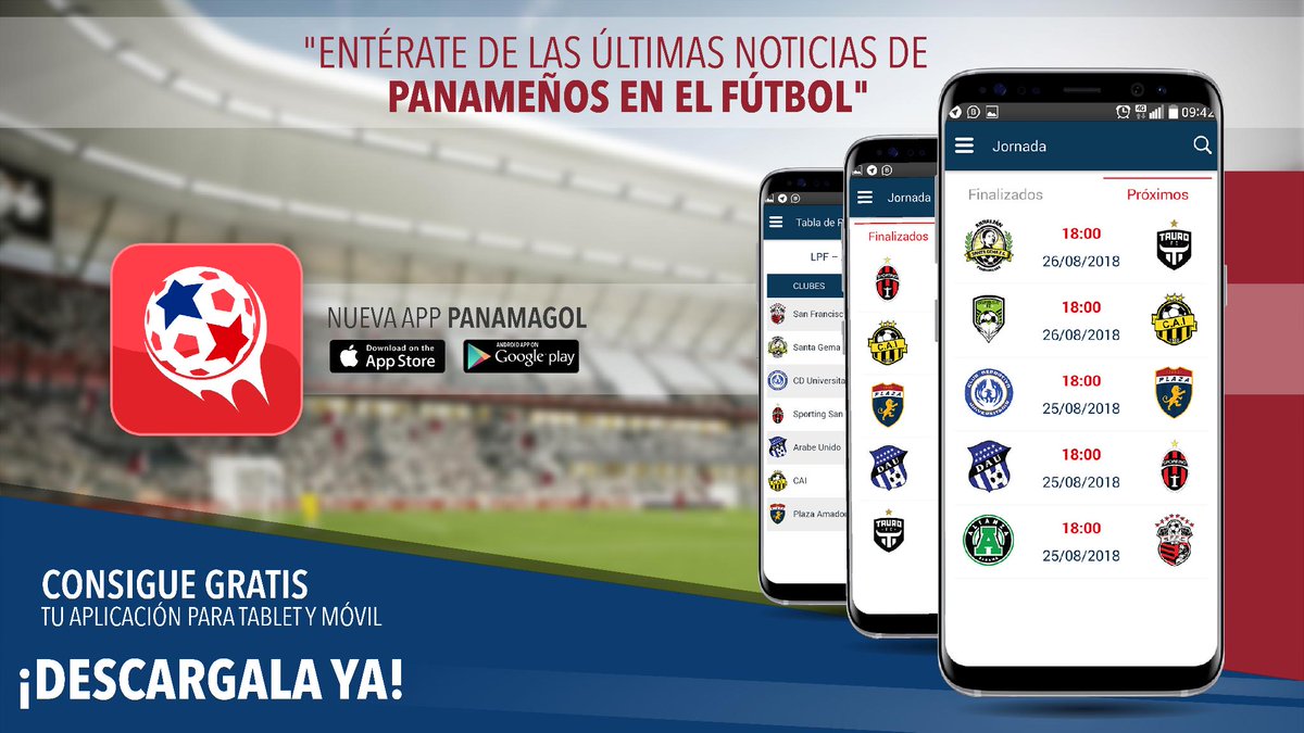 Sé parte del nuevo App PanamaGol y entérate de las resultados de la Liga Panameña de Fútbol y más. ¡Descárgala YA! #PanamaGol #YoSoyLPF #LPFxRPC