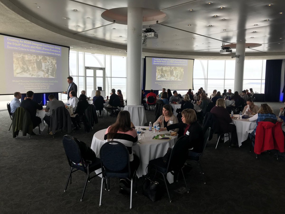 cshansman's tweet photo. Thanks for Discovering NGSS and learning with Dr. Wysession on how to create a NGSS designed curriculum in your classroom. #WISTEAM https://t.co/wNzhWmpSfr